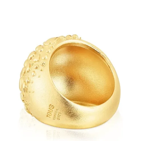 Anel abaulado com banho de ouro de 18 K sobre prata Dybe