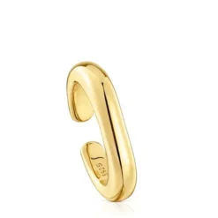 Anel aberto banhado a ouro de 18 K sobre prata Line