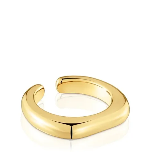 Anel aberto banhado a ouro de 18 K sobre prata Line