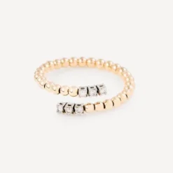 Anel aberto em ouro com diamantes TOUS ATELIER