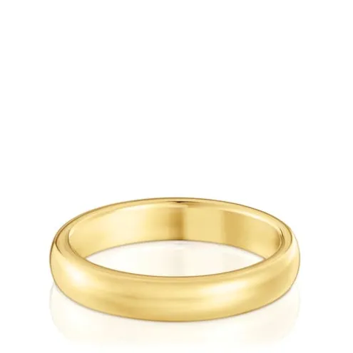 Anel aliança de casamento em ouro meia cana 3,8 mm TOUS Alianças