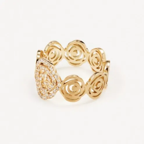 Anel ATELIER Rosa de Abril em Ouro com Diamantes