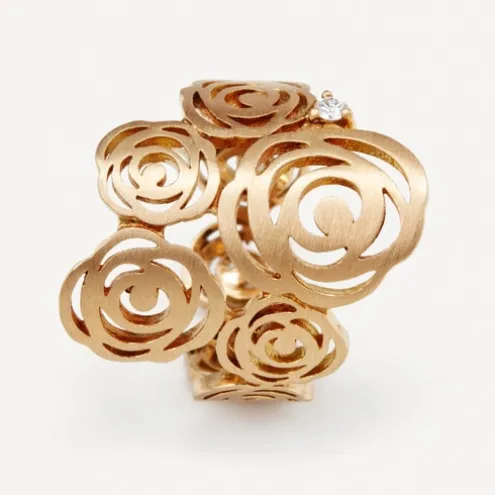Anel ATELIER Rosa de Abril em Ouro com Diamantes