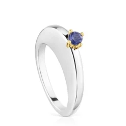 Anel grande bicolor oval e iolita My Other Half