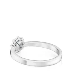 Anel Les Classiques rosácea pequena em Ouro branco e Diamantes