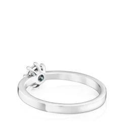 Anel Les Classiques rosácea pequena em Ouro branco e Diamantes