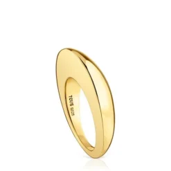 Anel liso com banho de ouro de 18 K sobre prata Dybe