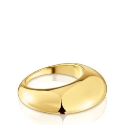 Anel liso com banho de ouro de 18 K sobre prata Dybe