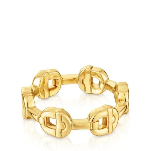 Anel logo banhado a ouro de 18 K sobre prata TOUS MANIFESTO