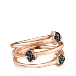 Anel Motif em Prata Vermeil rosa com Espinélios