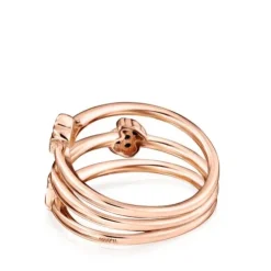 Anel Motif em Prata Vermeil rosa com Espinélios