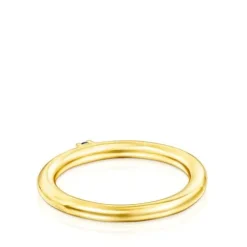 Anel Ring Mix em Prata Vermeil e Safira azul