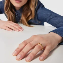 Anel Ring Mix em Prata Vermeil e Safira azul