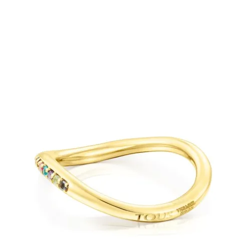 Anel TOUS Vibrant Colors em prata vermeil e pedras preciosas