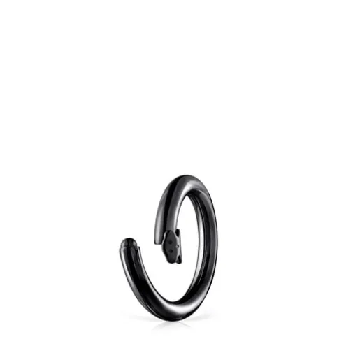 Anel médio Hold em Prata Dark Silver