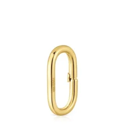 Argola grande banhada a ouro de 18 K sobre prata Hold Oval