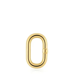 Argola média banhada a ouro de 18 K sobre prata Hold Oval