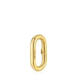 Argola média banhada a ouro de 18 K sobre prata Hold Oval