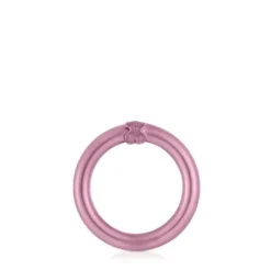 Argola média em prata em cor rosa Hold