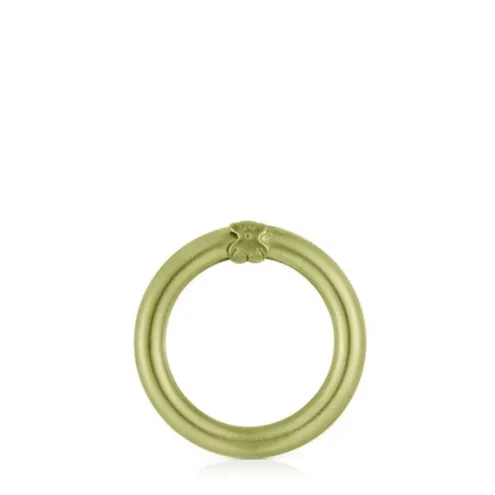 Argola média em prata em cor verde Hold