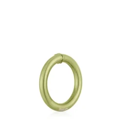 Argola média em prata em cor verde Hold