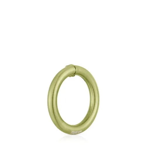 Argola média em prata em cor verde Hold