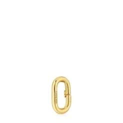 Argola pequena banhada a ouro de 18 K sobre prata Hold Oval
