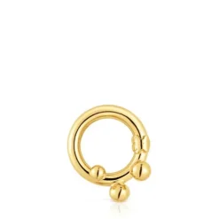 Argola pequena banhada a ouro de 18 K sobre prata e detalhes Hold