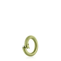 Argola pequena em prata em cor verde Hold