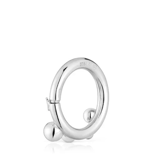 Argola pequena em prata e detalhes Hold