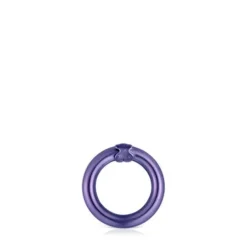 Argola pequena em prata em cor roxo Hold