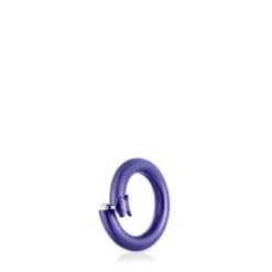 Argola pequena em prata em cor roxo Hold
