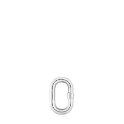 Argola pequena em prata Hold Oval