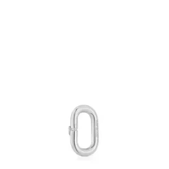 Argola pequena em prata Hold Oval