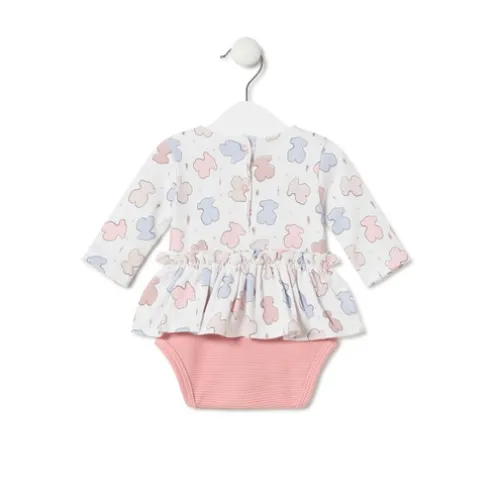 Body com saia de bebé para menina Colors cor-de-rosa