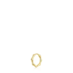 Brinco argola individual em ouro com detalhes Basics