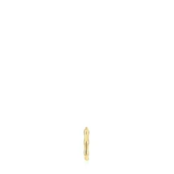 Brinco argola individual em ouro com detalhes Basics