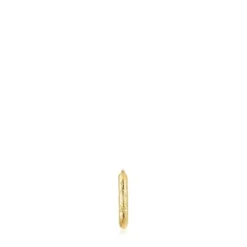 Brinco argola individual em ouro com textura Basics
