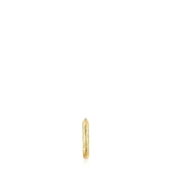 Brinco argola individual em ouro com textura Basics