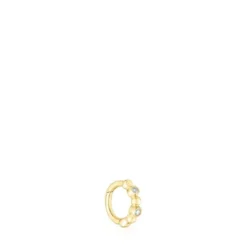 Brinco argola pequena com bolas em ouro e diamantes Les Classiques