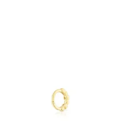 Brinco argola pequena com bolas em ouro e diamantes Les Classiques