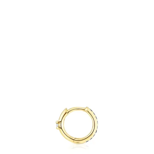 Brinco argola TOUS Basics em ouro, safiras azuis e diamante