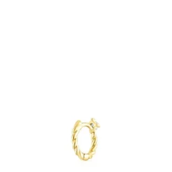 Brinco argola Twisted em ouro e diamante