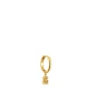Brinco de argola individual curto banhados a ouro de 18 K sobre prata e motivo urso TOUS Grain