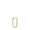 Brinco individual de argola oval banhado a ouro 18 K sobre prata 17 mm Basics
