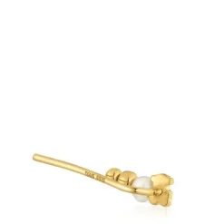 Brinco trepador banhado a ouro de 18 K sobre prata e pérola cultivada TOUS Grain