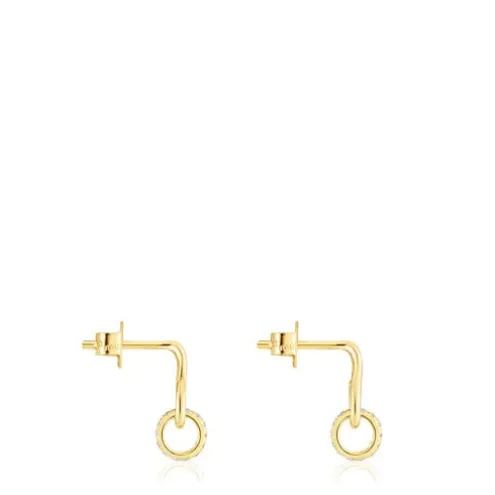 Brincos argola Bent em ouro com diamantes