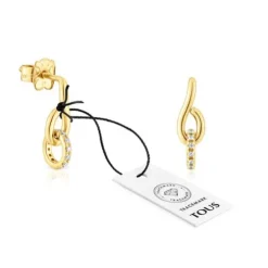 Brincos argola Bent em ouro com diamantes