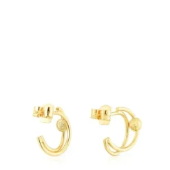 Brincos argola dupla em ouro Sylvan