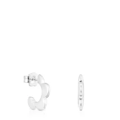 Brincos argola em prata flor Bold Motif